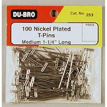 Load image into Gallery viewer, DU-BRO NICKEL PLATED T PINS (100)