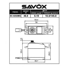 Load image into Gallery viewer, Savox SC-0252MG STD size 10.5Kg/cm, Digital Servo, 0.19 sec, 6.0V 49g, 40.7x20x39.4mm