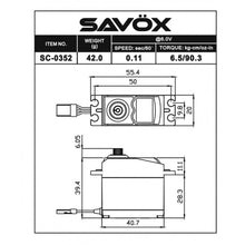 Load image into Gallery viewer, Savox SC-0352 PLUS STD size 6.5kg/cm, Digital Servo, 0.14 sec, 6.0V 42g, 40.7x20x39.4mm