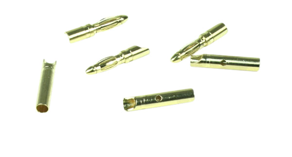 Bullet Connectors Gold, M&F 2mm (3 pair)