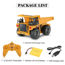 Load image into Gallery viewer, #1540 2.4G 6Ch RC Dump Truck w/die-cast cab, 1/18 scale by HUINA