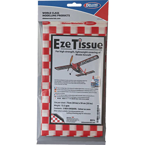 DELUXE MATERIALS EZE TISSUE RED CHEQUER (3 sheets)