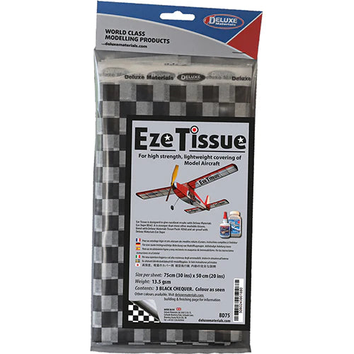 DELUXE MATERIALS EZE TISSUE BLACK CHEQUER (3 sheets)