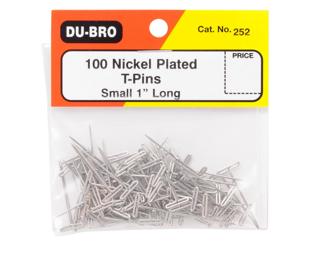 DU-BRO NICKEL PLATED T PINS (100)