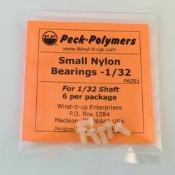 Peck-Polymers PA001 Small Nylon Bearings - 1/32 (6 per pkt)