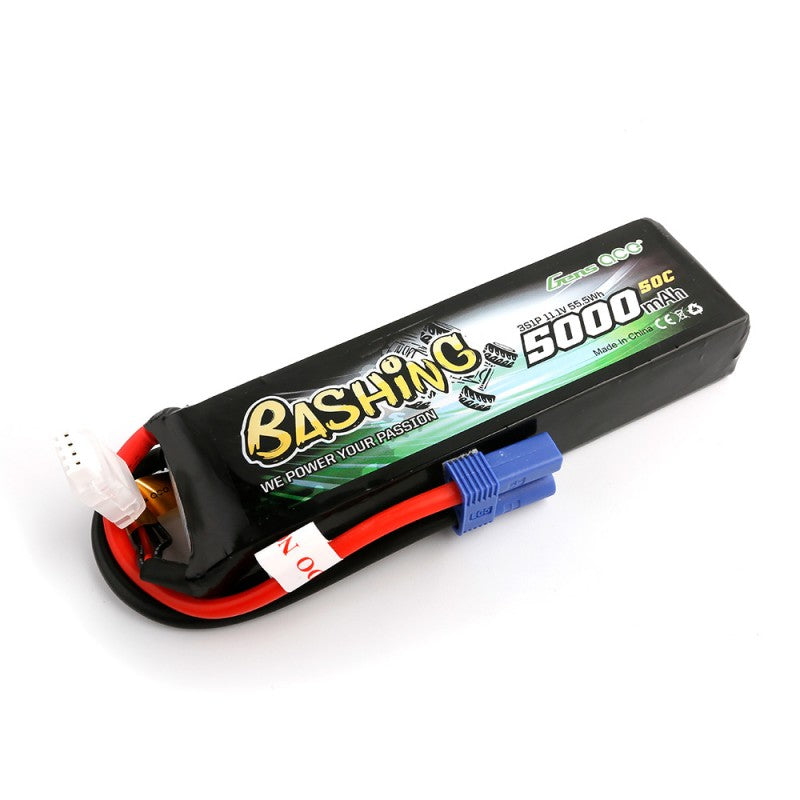 Gens Ace 5000mah 3S 11.1v 60C Lipo Battery Pack with EC5 Plug-Bashing Series 135x43x25mm 337g by Gens Ace